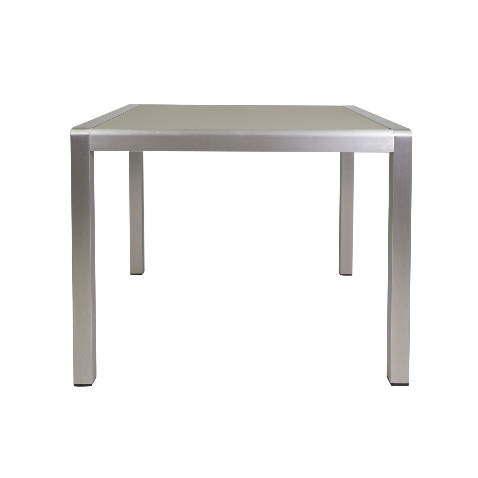Ebern Designs Outdoor Dining Table - Anodized Aluminum - Tempered Glass ...